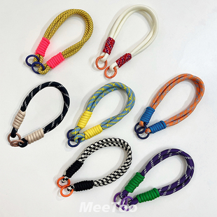 原创手提手机挂绳双扣款游防丢神器结实耐用链条棉绳斜挎小众设计