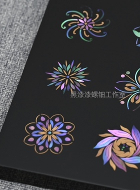 镶嵌漆艺黑漆漆装饰铜片图案