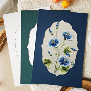 裱 白色卡纸装 卡纸相框中式 蕉叶纹花型剪纸卡纸刺绣国画新中式