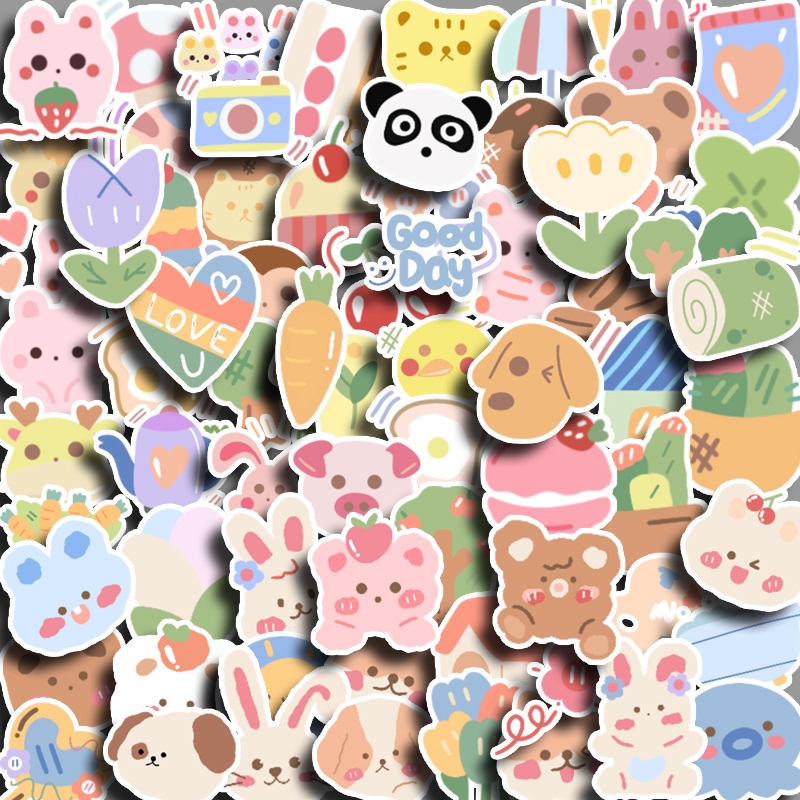 韩国小熊饼干80枚手账贴纸
