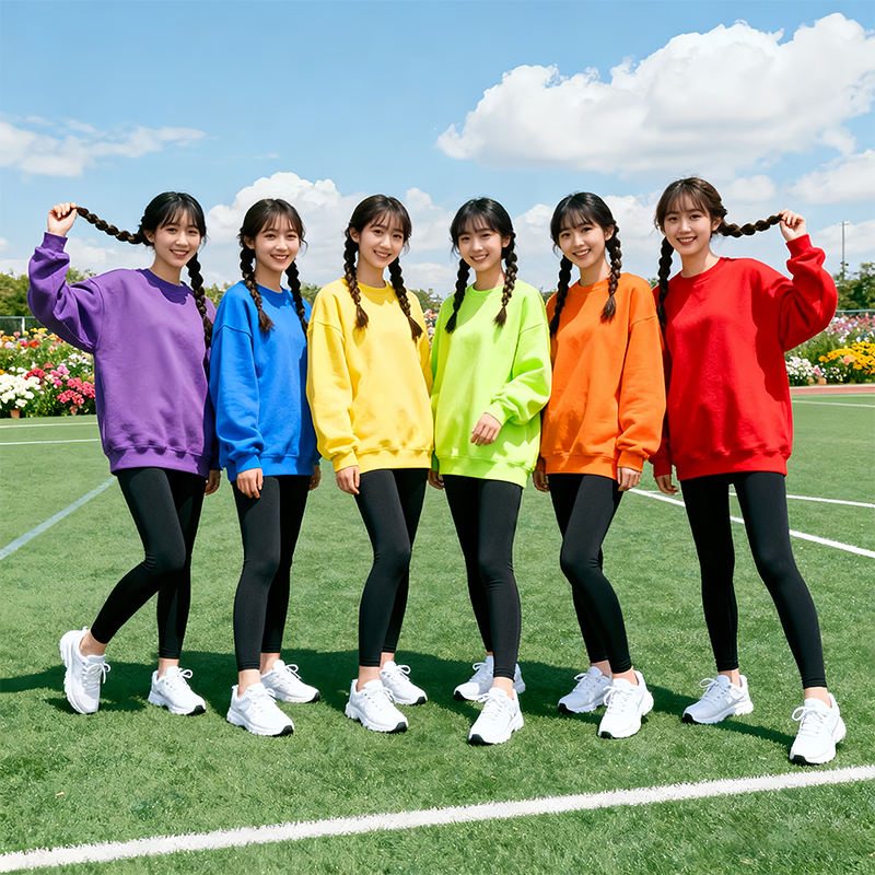 彩色卫衣初中学生班服运动会套装