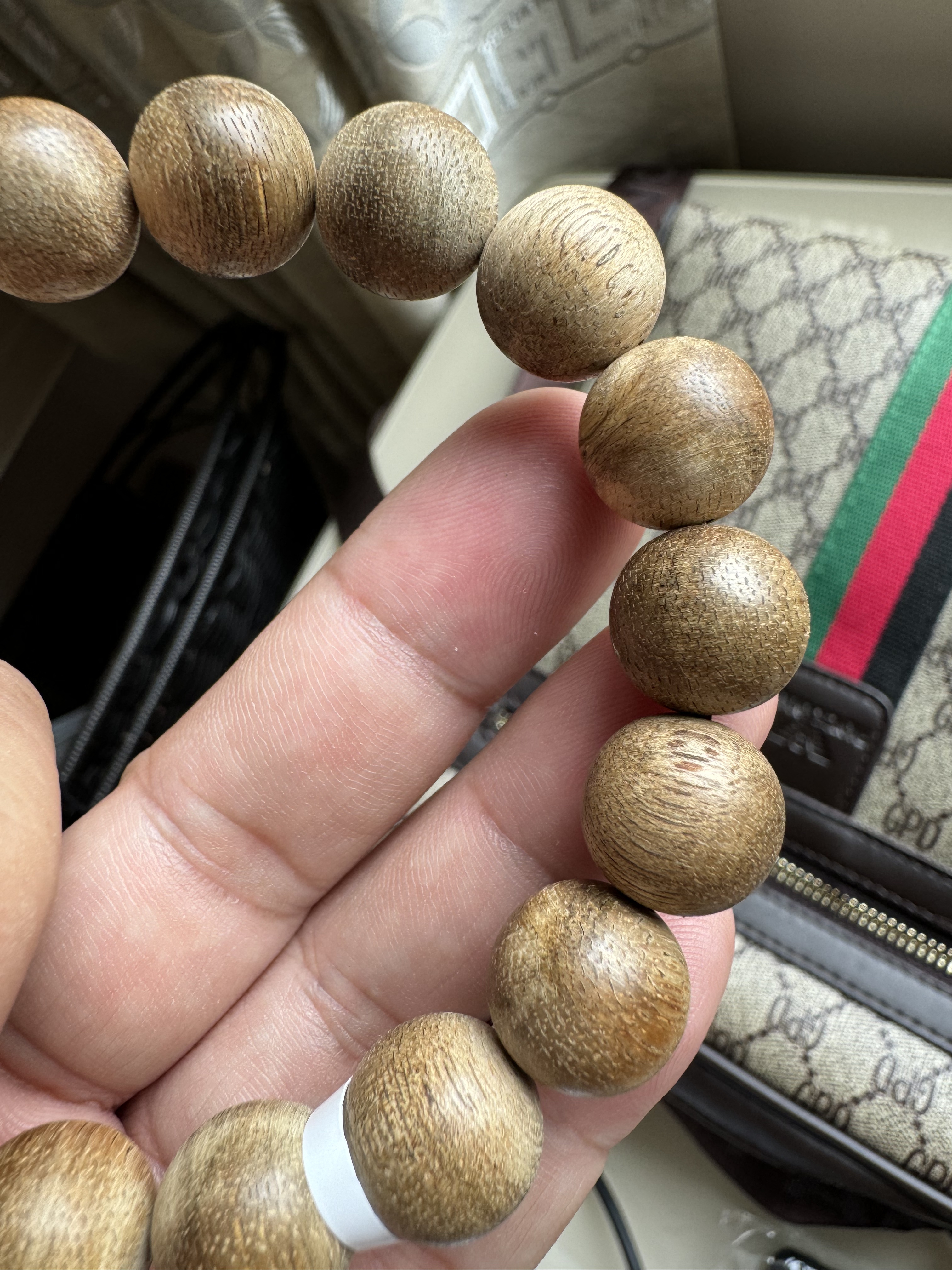 菩萨棋野产区沉香手串卡1.3规格圆珠重12克+花香果香奶香单圈手串