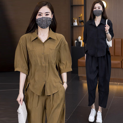 大码胖mm宽松时尚套装女洋气百搭