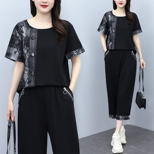 大码女装夏季时尚套装女