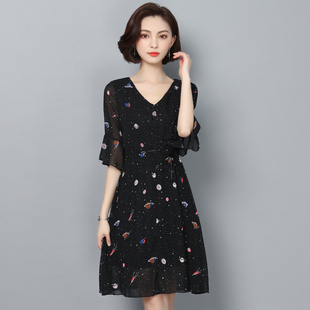 2026夏装新款胖妹妹mm显瘦仙女裙子大码女装中长款碎花雪纺连衣裙