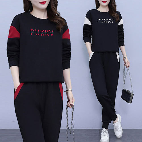 时尚刺绣卫衣一整套女士休闲套装