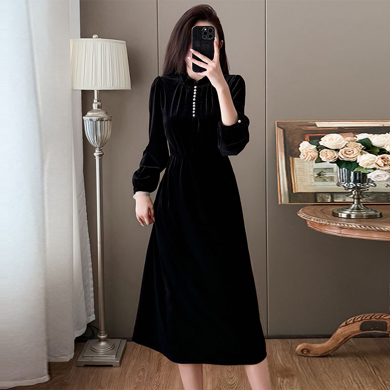 大码女装外穿打底连衣裙女冬季
