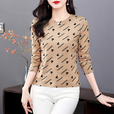 中年妈妈装长袖t恤女士秋衣单穿