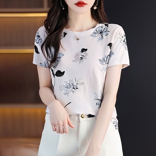 夏季 上衣服 白色凉爽透气潮牌上衣女T恤2025年新款 设计感小众时尚