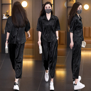 新款 大码 胖妹妹宽松显瘦两件套 2026夏季 套装 女装 高端免烫抗皱时尚