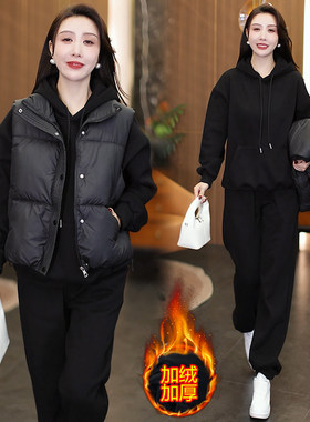 胖妹妹运动服套装女冬季