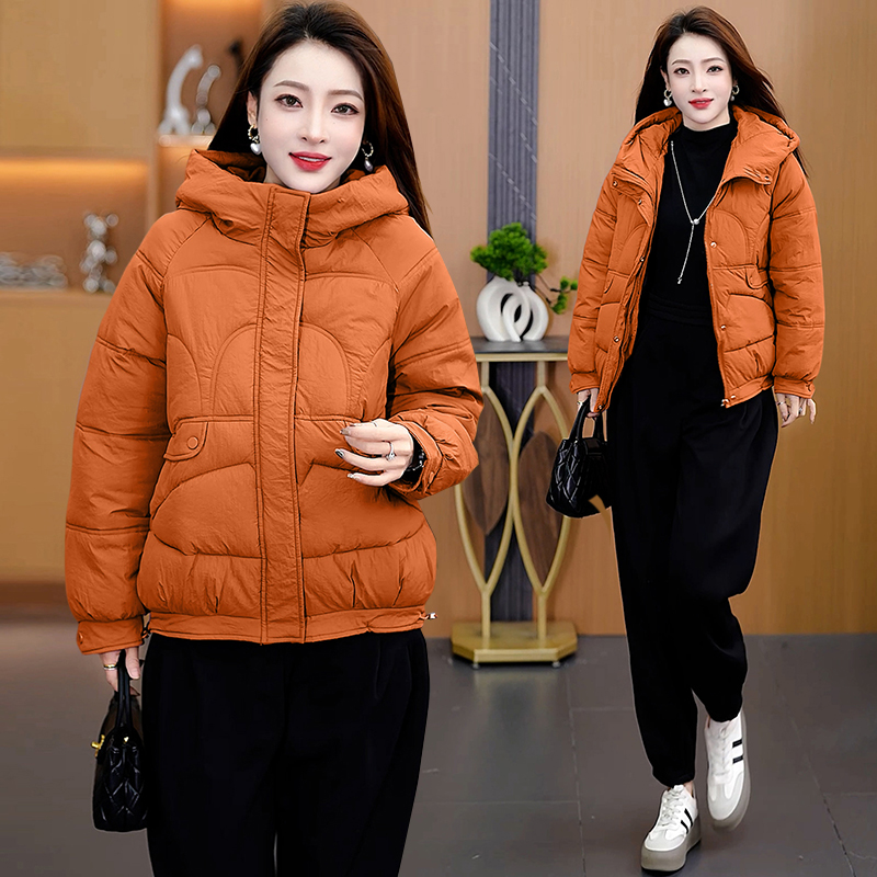 大码女装时尚运动套装女2025冬季新款加绒加厚棉服卫裤保暖两件套