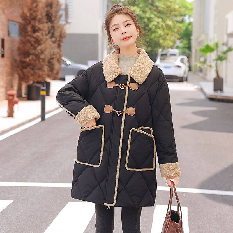 休闲大码女装中长款外套女2025冬季新款宽松遮肉显瘦百搭长袖棉衣,女装/女士精品,棉衣/棉服,淘宝优惠券,粉丝福利购,淘宝优惠卷