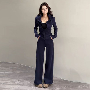 新款休闲运动装套装女2026年春季小个子韩系穿搭上衣+裤子两件套