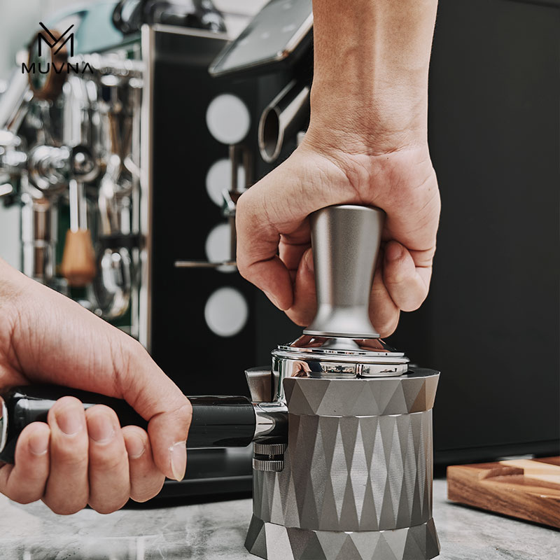 MUVNA意式咖啡机手柄压粉器304不锈钢水平恒定填压粉锤51/53/58mm