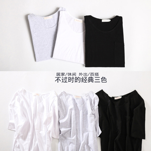 夏季性感睡裙女纯棉短袖薄款韩版宽松大码白色V领睡衣孕妇家居服