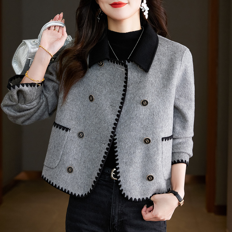 小香风外套女士2025新款今年流行爆款秋冬短款双面毛呢大衣小个子