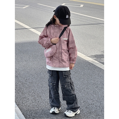 冲锋衣女款女童秋装2025新款儿童春秋款洋气外套女孩大童户外风衣