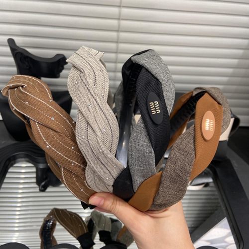 E5001 美拉德麻花齿面发箍女秋冬百搭发卡高颅顶压发头箍气质发饰