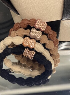 AL0021 蝴蝶结豆豆发圈女扎马尾发绳高弹力耐用不伤简约运动皮筋