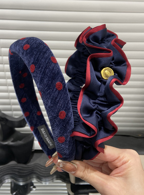 E3974 气质褶皱发卡发箍女时尚高颅顶显脸小发捆头饰压发洗脸头箍