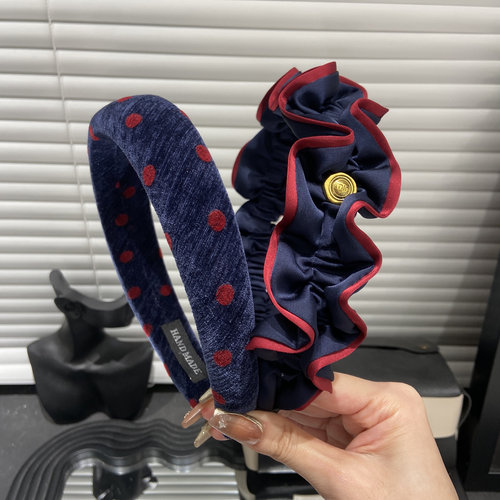 E3974 气质褶皱发卡发箍女时尚高颅顶显脸小发捆头饰压发洗脸头箍