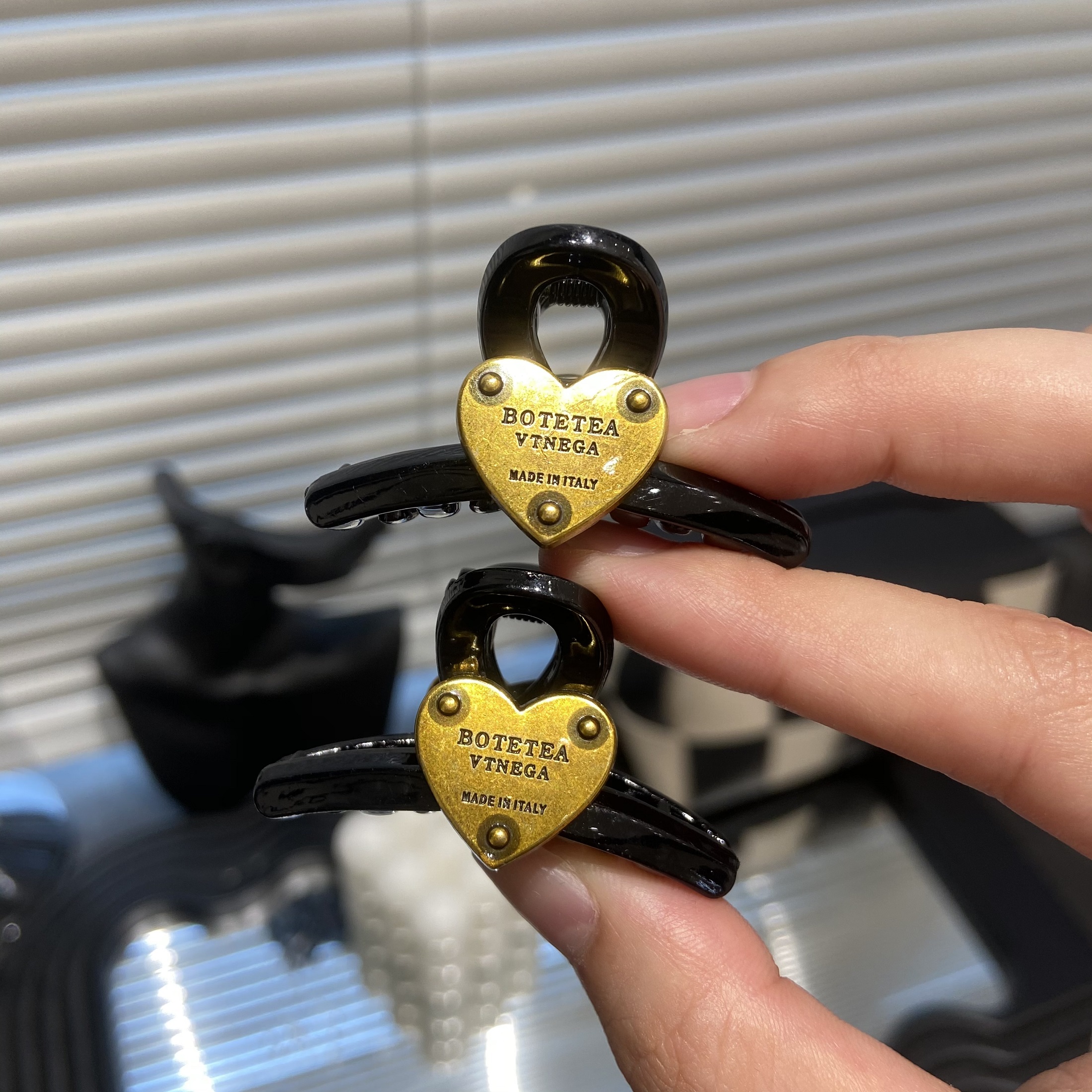 爱心黄铜光面刘海小抓夹两只装高颅顶公主夹气质简约小抓夹E0709