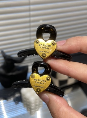 爱心黄铜光面刘海小抓夹两只装高颅顶公主夹气质简约小抓夹E0709