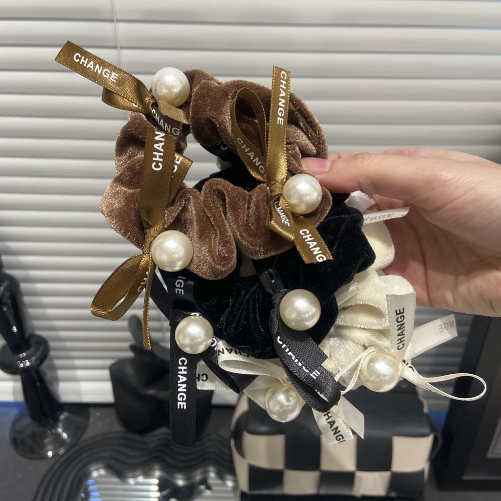 E2883 秋冬新款小香风蝴蝶结珠珠发圈气质超仙优雅 网红少女发绳,饰品/流行首饰/时尚饰品新,发饰,淘宝优惠券,粉丝福利购,淘宝优惠卷