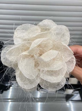 E4384 超仙欧根纱花朵8cm抓夹春夏仙女出游海边氛围感头饰发饰女