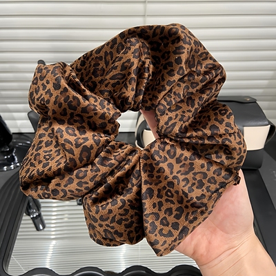 E4953 韩国东大豹纹大肠圈早秋复古头绳盘头发圈高弹力发饰