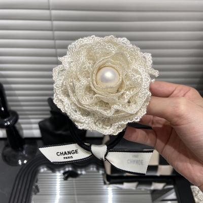 E3200春夏新款白色山纯色发圈超仙优雅 网红发圈小香风发绳