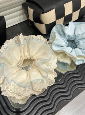 AL0038 韩版甜美小香风AB面双拼束腰大肠发圈发绳气质头绳头花女