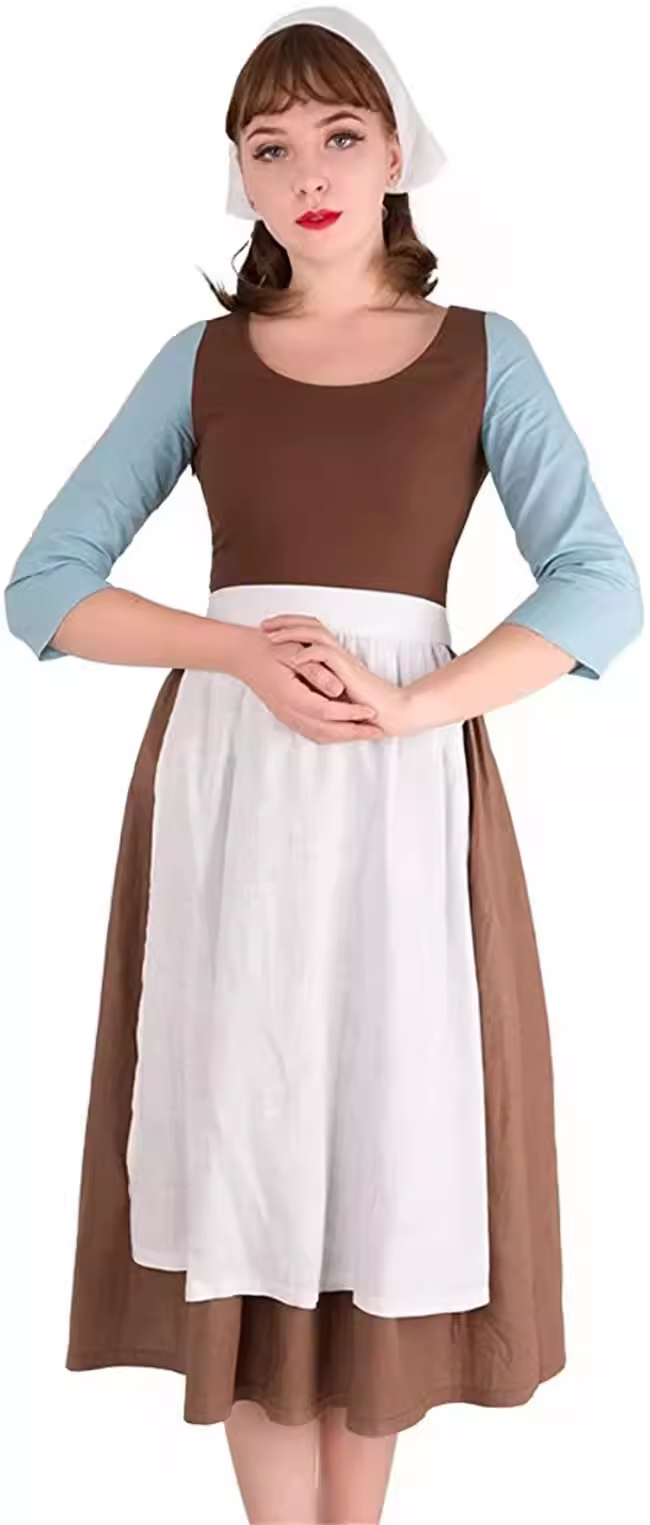出租迪士尼在逃公主灰姑娘裙子女仆演出服租赁万圣节COS服装