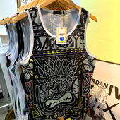 速干透气球衣原创设计坎袖 季 篮球服定制图腾无袖 国潮网眼背心美式