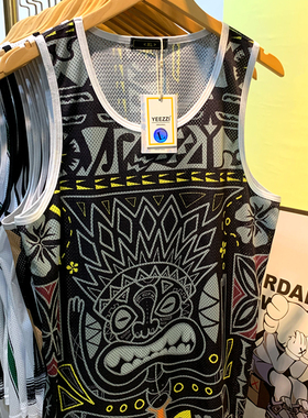 国潮网眼背心美式篮球服定制图腾无袖季速干透气球衣原创设计坎袖