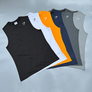 GYMSHARK arrival男健身运动无袖T恤背心休闲学生篮球网眼GYM鲨鱼