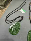 天然和田玉玛纳斯碧玉观音吊坠挂件男款 玉佩带证书573号