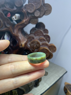 82#新疆且末蓝糖花戒指指环17码天然玉石真玉特价正品