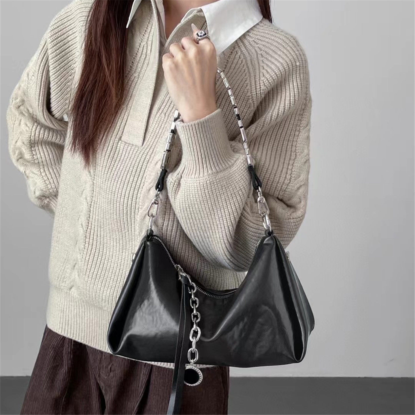 正品欧利多新款时尚百搭手提包女复古潮流轻奢高级感单肩斜挎包潮