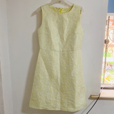 【清样】春秋圆领小雏菊提花连衣裙温柔清新合体背心裙