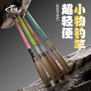 迷你儿童鱼竿超轻硬短节溪流竿马口鳑鲏微物小手竿 小物钓鱼竿套装