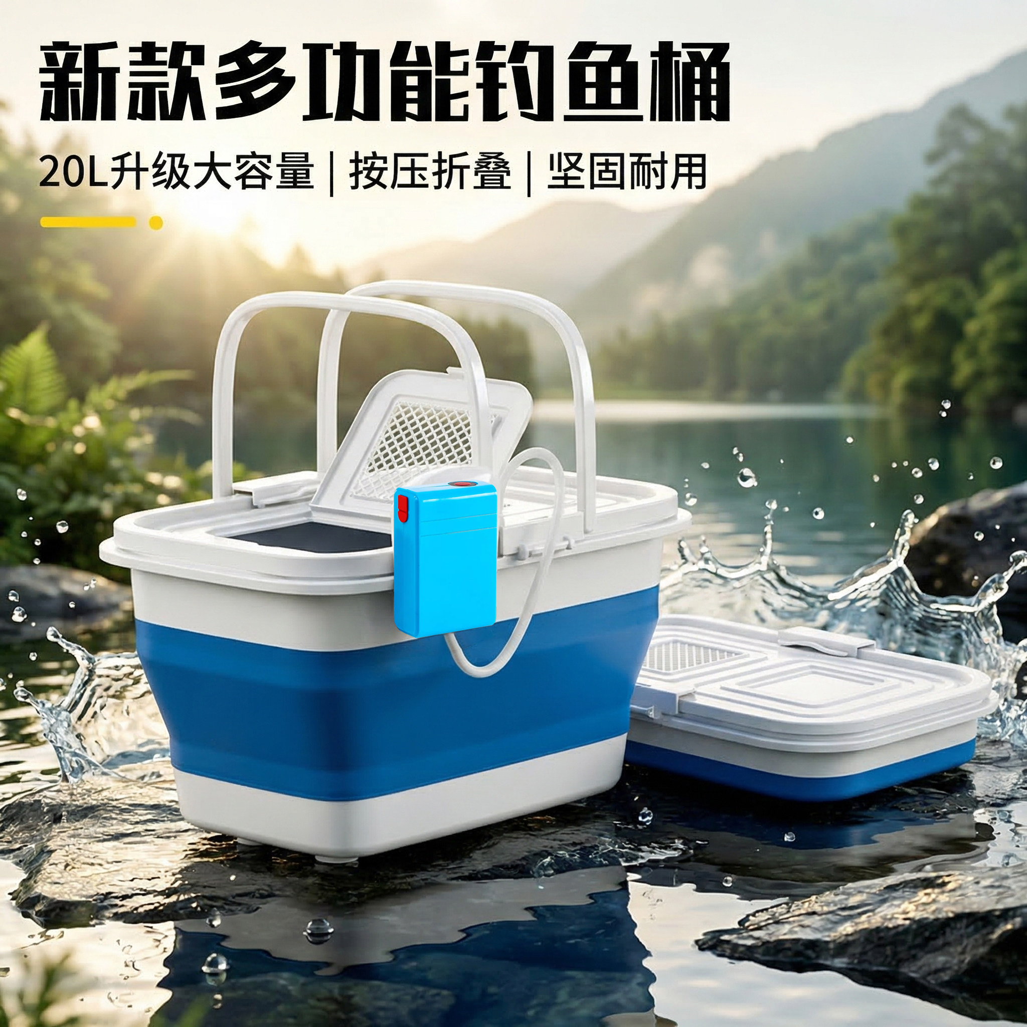 折叠鱼桶钓鱼桶户外打水桶便携式家用大容量手提桶鱼箱车载活鱼桶