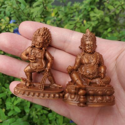 尼泊尔工艺纯铜黄财神黑财神水白财神佛像摆件藏式居家供桌铜摆件