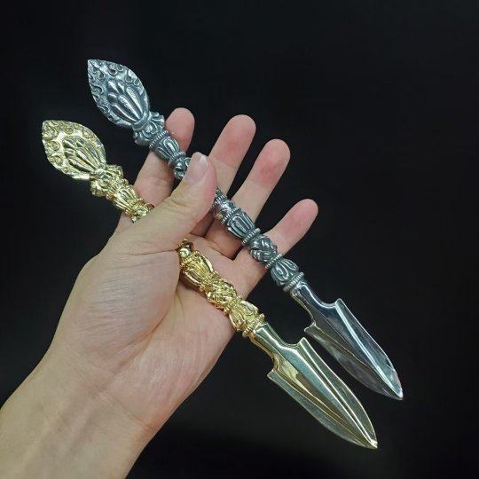 藏式精工黄铜天铁多宝如意财神剑财神箭招财剑摆件手把件家居供奉