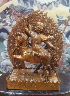 尼泊尔工艺藏传纯铜紫玛护法紫马护法孜红铜宁玛派家居公分摆件