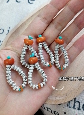 新品原创定制指尖文玩星月菩提手捻女生戒指小橘子蜜蜡戒指