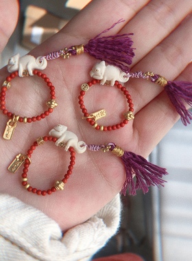 猛犸小众原创“吸亿”蜥蜴戒指天然南红玛瑙 大红大紫