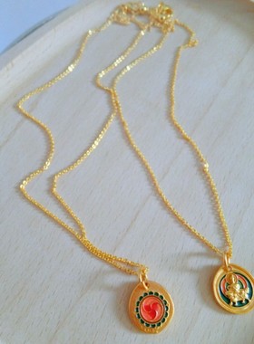 古法金文殊菩萨不掉色超细闪闪简约百搭时尚项链锁骨链