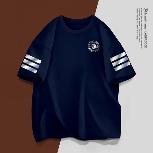 Модная хлопковая футболка с коротким рукавом, свободный крой